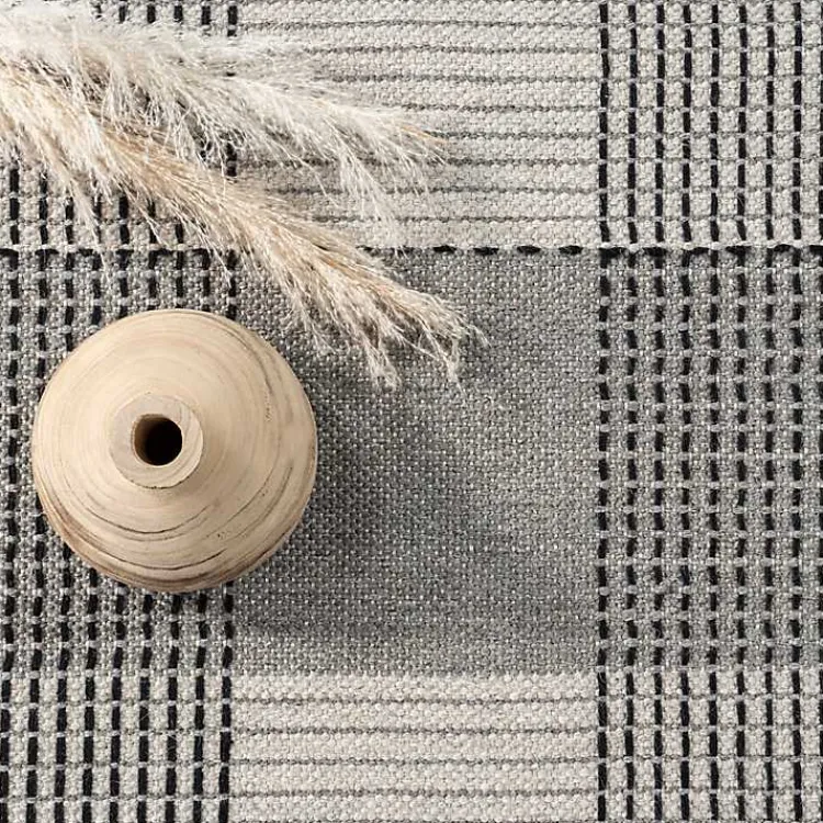 Kirklands Home Plaid Emily Henderson x RugsUSA Area Rug, 3x5 Gray Outlet