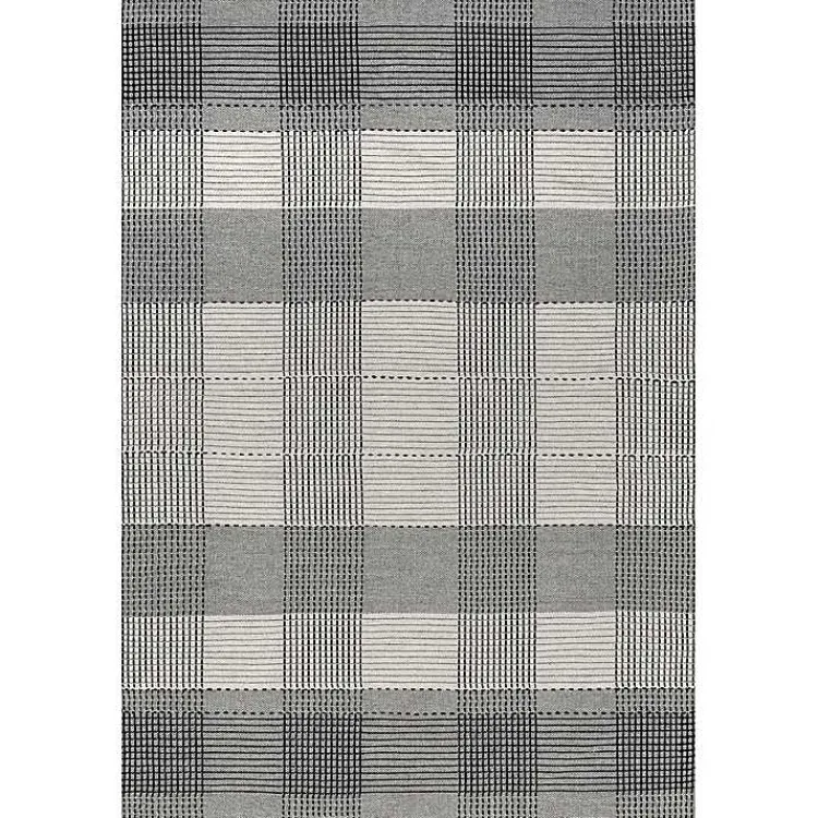 Kirklands Home Plaid Emily Henderson x RugsUSA Area Rug, 5x8 Gray Discount