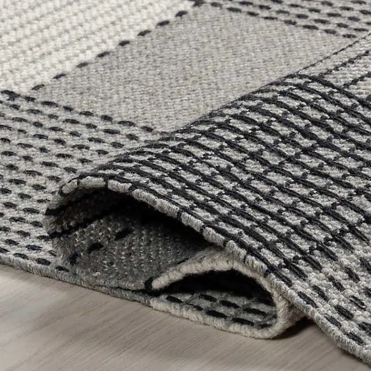 Kirklands Home Plaid Emily Henderson x RugsUSA Area Rug, 5x8 Gray Discount