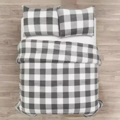 Kirklands Home Gray Plaid Faux Fur 3-pc. Full/Queen Comforter Set Discount