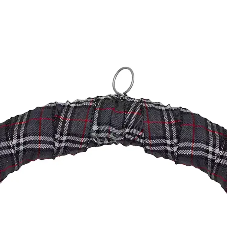 Christmas Wreaths>Kirklands Home Gray Plaid Pine and Berries Wreath