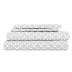 Kirklands Home Quatrefoil 4-pc. Full Sheet Set Gray