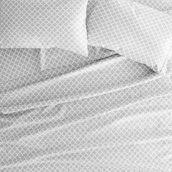 Kirklands Home Quatrefoil 4-pc. Full Sheet Set Gray