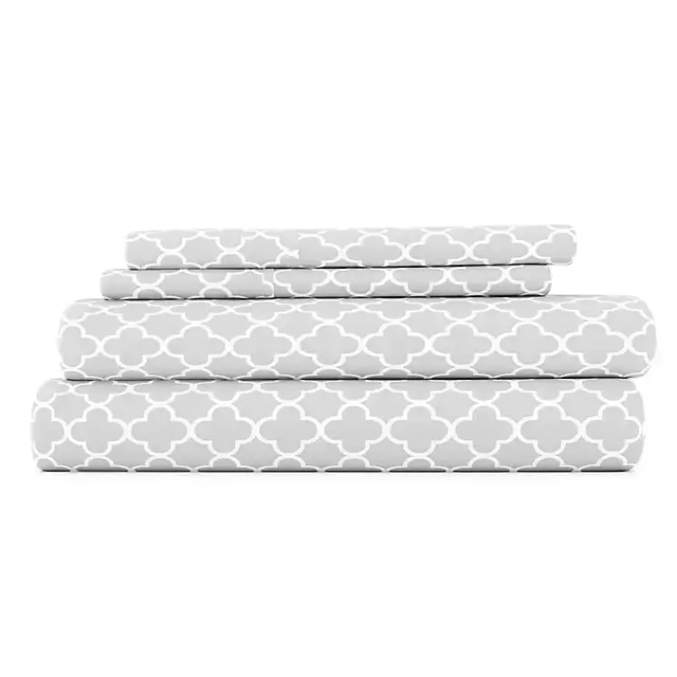 Kirklands Home Quatrefoil 4-pc. King Sheet Set Gray Hot