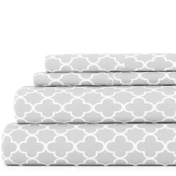 Kirklands Home Quatrefoil 4-pc. King Sheet Set Gray Hot