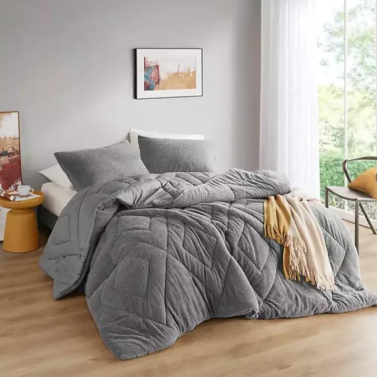 Kirklands Home Quilted Teddy 3-pc. Full/Queen Comforter Set Gray Online