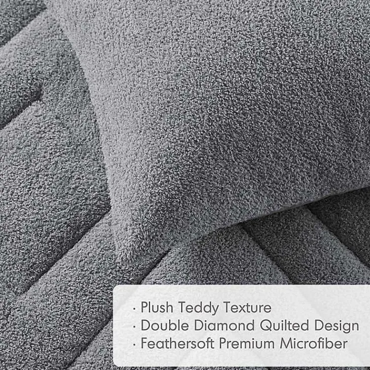 Kirklands Home Quilted Teddy 3-pc. Full/Queen Comforter Set Gray Online