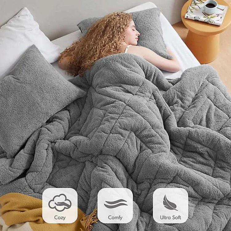 Kirklands Home Quilted Teddy 2-pc. Twin Comforter Set Gray Online
