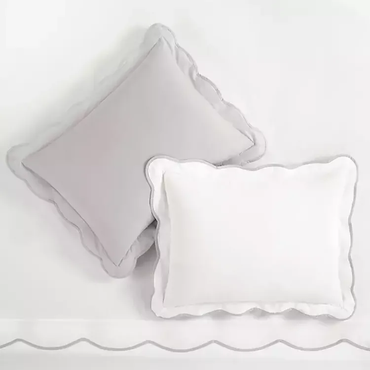 Kirklands Home Gray Scallop Edge 3-pc. Full/Queen Duvet Cover Set Sale