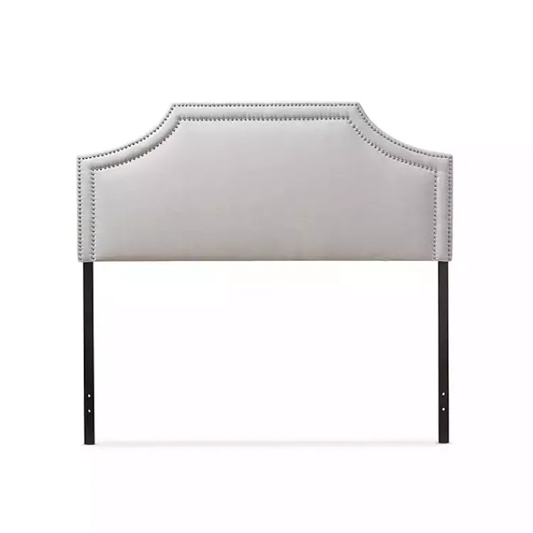 Kirklands Home Scalloped Corner Queen Headboard Gray Outlet