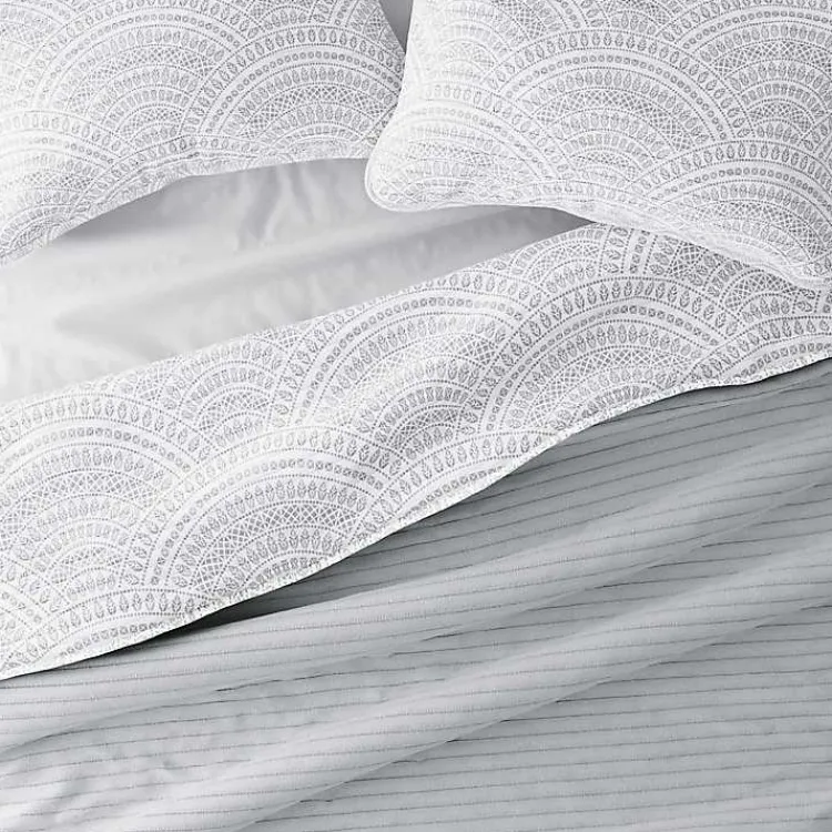 Kirklands Home Gray Scalloped Reversible 3-pc. Queen Quilt Set Discount
