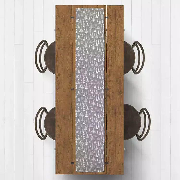 Christmas Dining & Entertaining>Kirklands Home Gray Sketched Trees Table Runner, 72 in.
