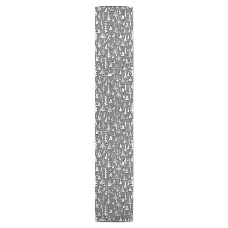 Christmas Dining & Entertaining>Kirklands Home Gray Sketched Trees Table Runner, 72 in.