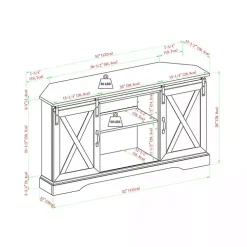 Kirklands Home Sliding Barn Doors Corner TV Stand Gray Best