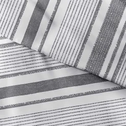 Kirklands Home Gray Soft Striped 3-pc. Queen Duvet Cover Set New