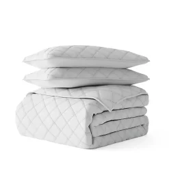 Kirklands Home Stitched Diamond 2-pc. Twin Quilt Set Gray New