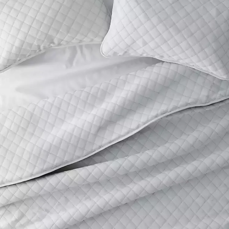 Kirklands Home Stitched Diamond 2-pc. Twin Quilt Set Gray New