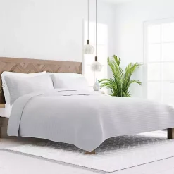Kirklands Home Stitched Stripes 2-pc. Twin Quilt Set Gray Sale