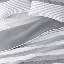 Kirklands Home Gray Striped Reversible 3-pc. Queen Quilt Set Outlet