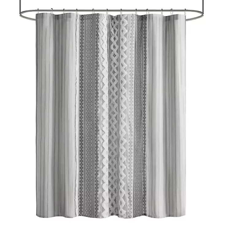 Kirklands Home Textured Chenille Shower Curtain Gray Sale