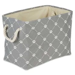 Baskets & Boxes>Kirklands Home Trellis Paw Print Storage Basket, 14 in. Gray