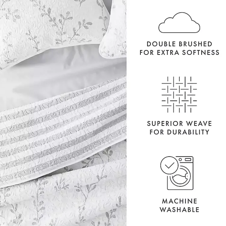Kirklands Home Gray Vines Reversible 2-pc. Twin Quilt Set Sale