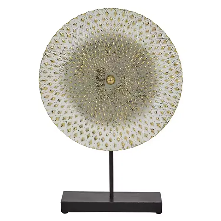 Statues & Figurines>Kirklands Home White Gold Carved Mandala Metal Sculpture Gray
