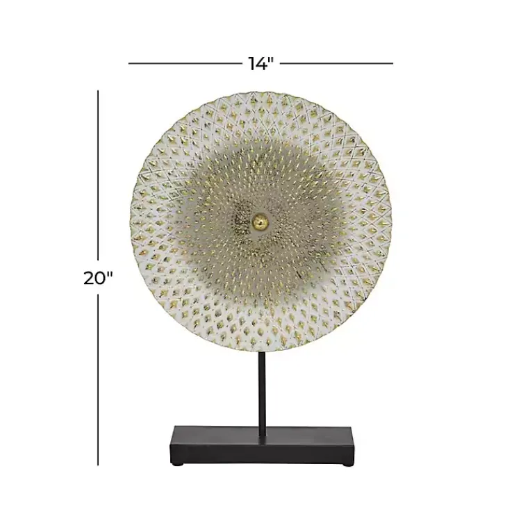 Statues & Figurines>Kirklands Home White Gold Carved Mandala Metal Sculpture Gray