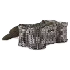 Baskets & Boxes>Kirklands Home Woven Bone Shaped Basket, 21 in. Gray