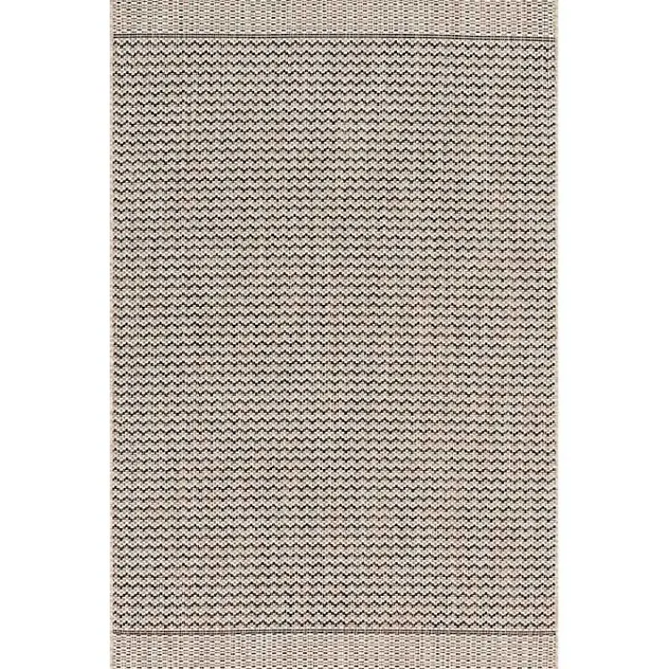 Kirklands Home Gray Zig Zag Stripe Outdoor Area Rug, 7x10
