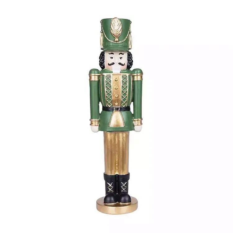Christmas Decorations>Kirklands Home Green and Gold Nutcracker Figurine