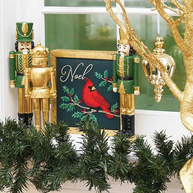 Christmas Decorations>Kirklands Home Green and Gold Nutcracker Figurine