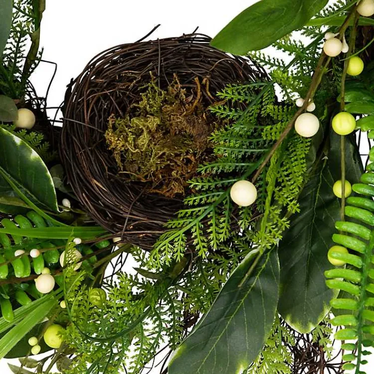 Wreaths>Kirklands Home Foliage Bird Nest Wreath Green