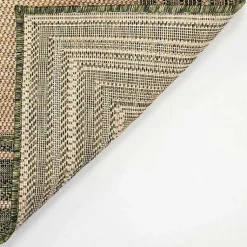 Kirklands Home Green Framed Border Outdoor Area Rug, 4x7 Sale