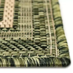 Kirklands Home Green Framed Border Outdoor Area Rug, 4x7 Sale