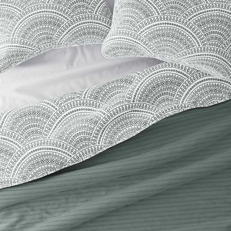 Kirklands Home Green Scalloped Reversible 3-pc. Queen Quilt Set Clearance