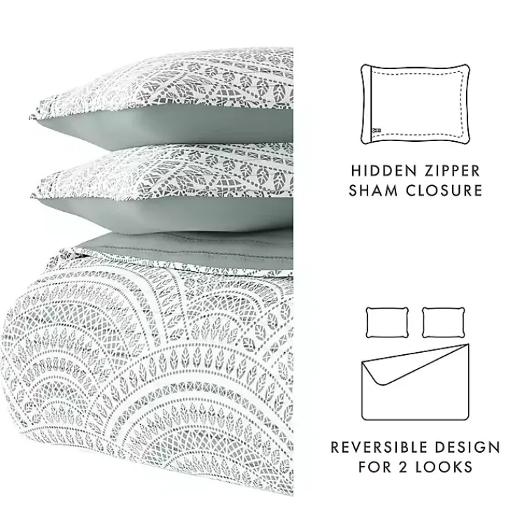Kirklands Home Green Scalloped Reversible 3-pc. Queen Quilt Set Clearance