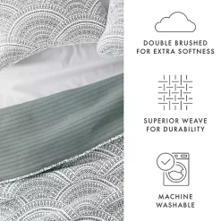 Kirklands Home Green Scalloped Reversible 3-pc. King Quilt Set Outlet