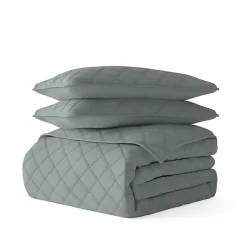 Kirklands Home Stitched Diamond 2-pc. Twin Quilt Set Green Sale