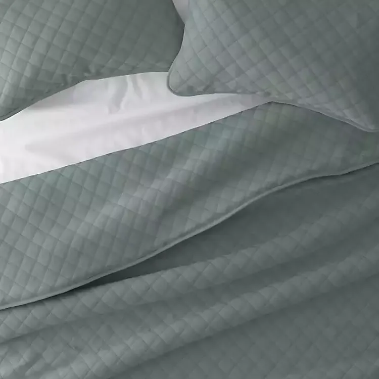 Kirklands Home Stitched Diamond 3-pc. King Quilt Set Green Hot