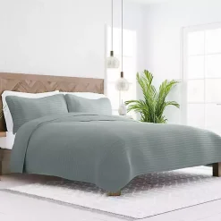 Kirklands Home Stitched Stripes 2-pc. Twin Quilt Set Green Hot