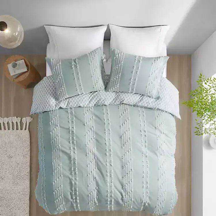 Kirklands Home Stripe Diamond Full/Queen Comforter Set Green