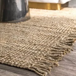 Kirklands Home Hand Woven Chunky Loop Jute Caspar Area Rug, 4x6 Tan Sale