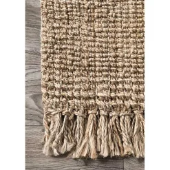 Kirklands Home Hand Woven Chunky Loop Natural Jute Area Rug, 5x7 Tan Sale