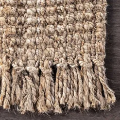 Kirklands Home Hand Woven Looped Natural Jute Area Rug, 12x15 New