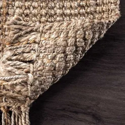 Kirklands Home Hand Woven Looped Natural Jute Area Rug, 9x13 Tan Sale