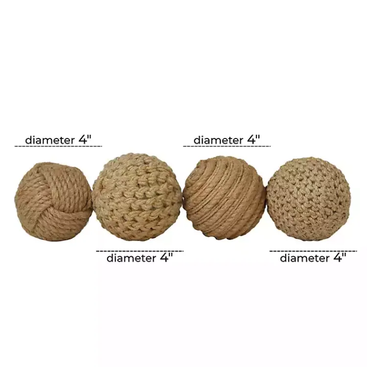 Bowl Filler>Kirklands Home Handmade Jute Rope Orbs, Set of 4 Brown