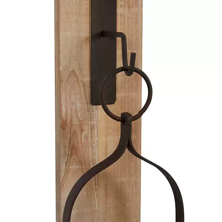 Sconces>Kirklands Home Hanging Lantern Fir Wood and Iron Sconce