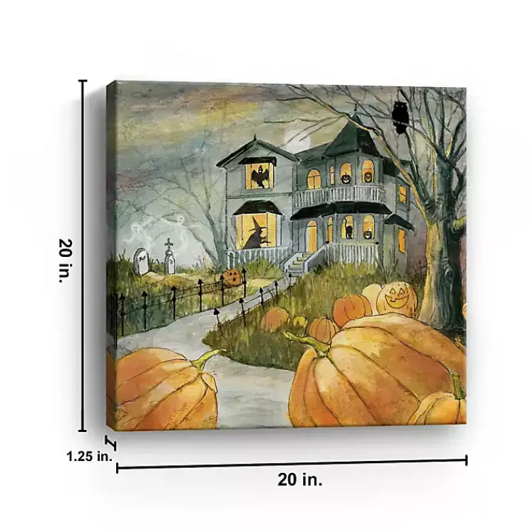 Halloween>Kirklands Home Haunted House Halloween Wall Plaque