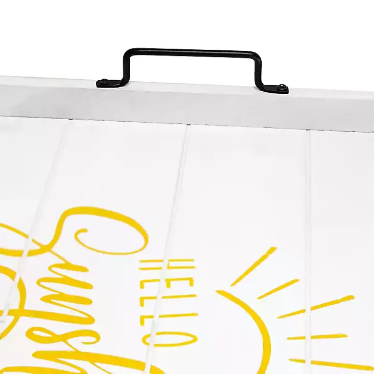 Decorative Trays>Kirklands Home Hello Sunshine Wood Tray White